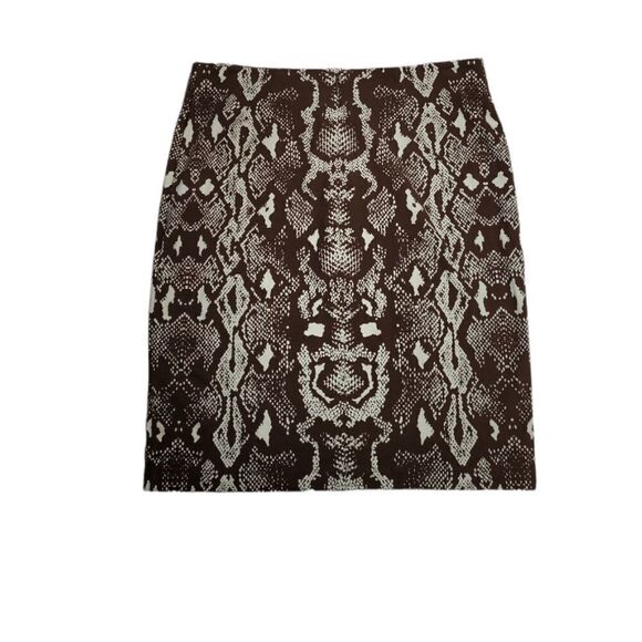 J MCLAUGHLIN skirt brown snakeskin print stretch pencil 2 - Picture 3 of 7